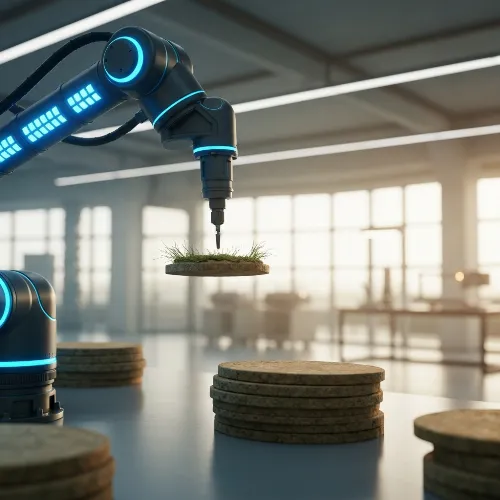Industrial applications of bio-materials in a factory setting